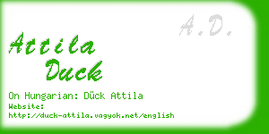 attila duck business card
